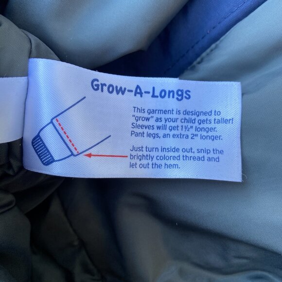 Kids Lands End Squall Snow Bib Pants Blue Insulated Waterproof Ski Snowpants-12 - Picture 14 of 16